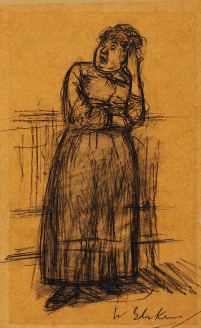 Donna con mano nei capelli da William James Glackens